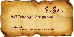 Várkonyi Zsigmond névjegykártya